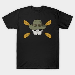 Kayaking crew Jolly Roger pirate flag (no caption) T-Shirt